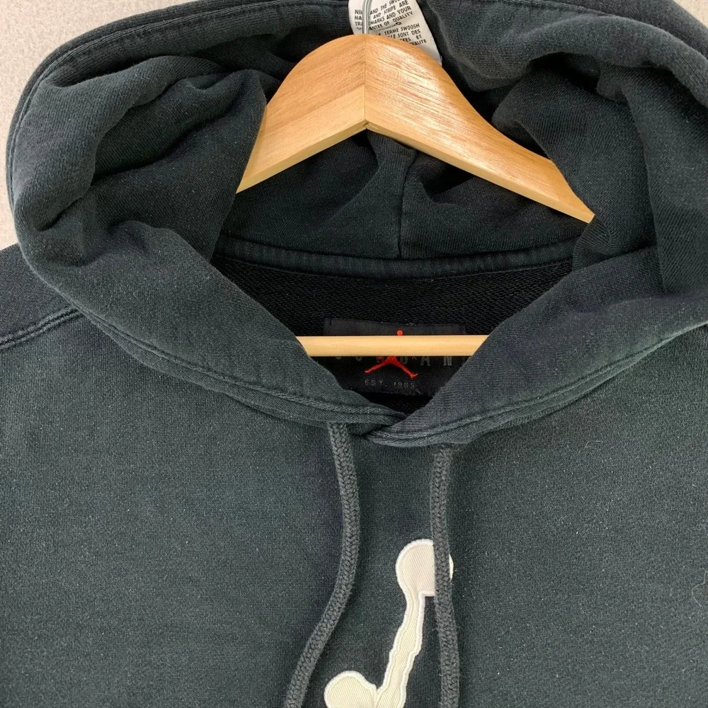Air Jordan Jumpman Essential Hoodie Mens XL Black Pullover Fleece Graphic Logo